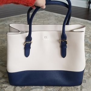 Authentic kate spade handbag blue, cream and gold